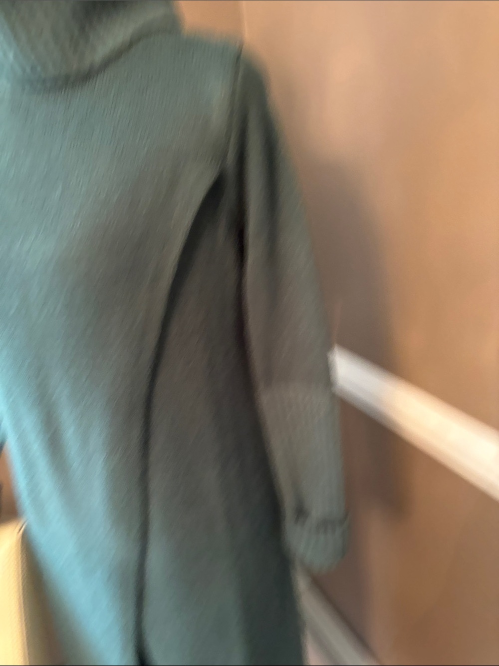 Turtleneck Longline Sweater Long - Teal - Picture 3 of 10